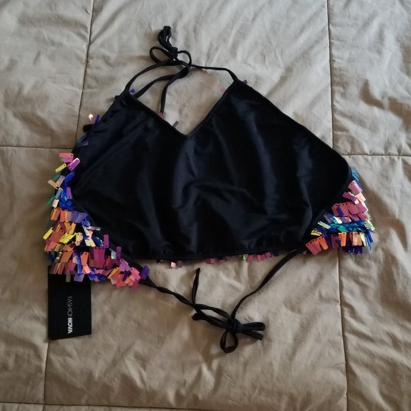 NWT Fashion Nova Take Me Dancing Halter Sequin Top - Picture 8 of 8